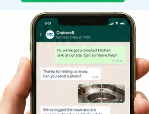 Illustrative customer service messaging conversation